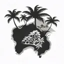 Costa Rica et Réunion island minimaliste  tattoo design idea