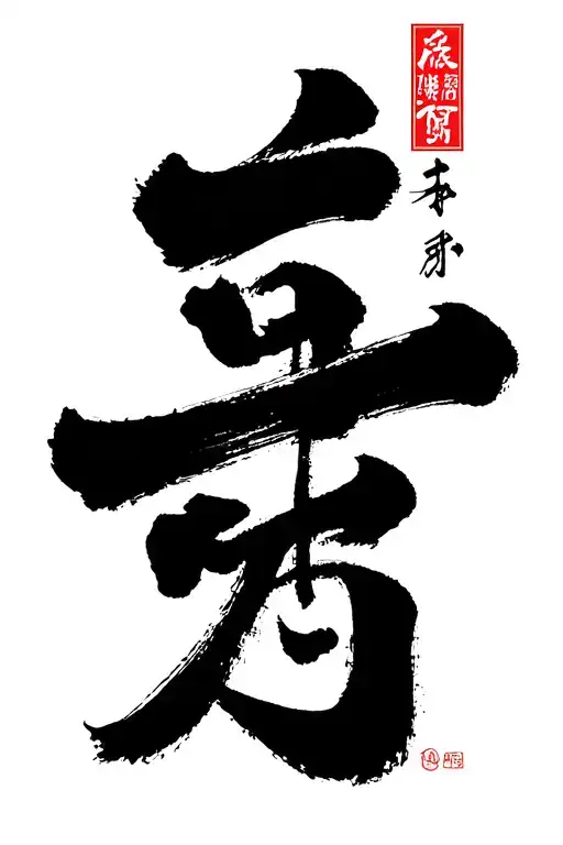 Shogun word written in Kanji paintbrush tattoo design idea