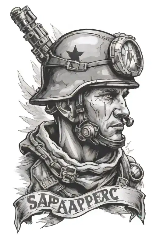 sapper medic call sign Gagarin tattoo design idea