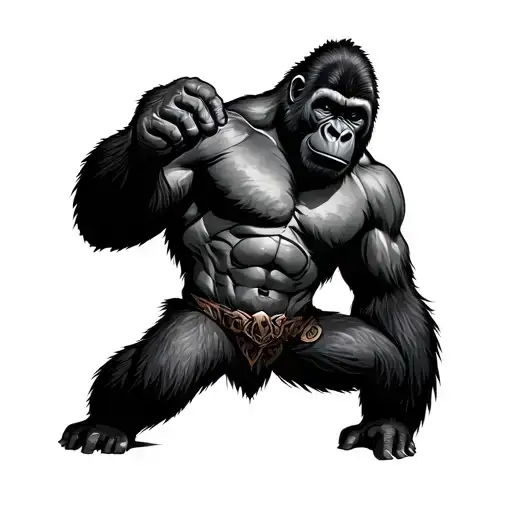 Gorilla Warrior tattoo design idea