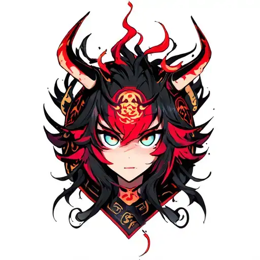 six eyes of kokushibo demon slayer anime tattoo design idea