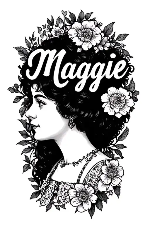 "Maggie" Grandma Memorial tattoo design idea