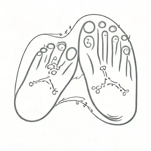 daughter's name and baby foot print tattoo design idea