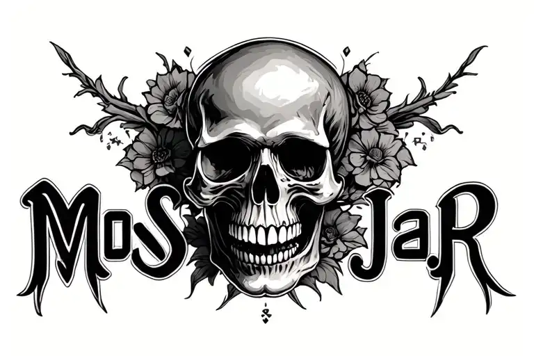 "MoShaJaR" Skull made tattoo design idea