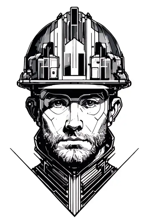 Civil Engineer sketch tattoo design idea