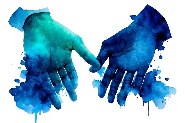 rip brother holding hands looking tattoo design idea