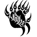 bear paw with word as claws tattoo design idea