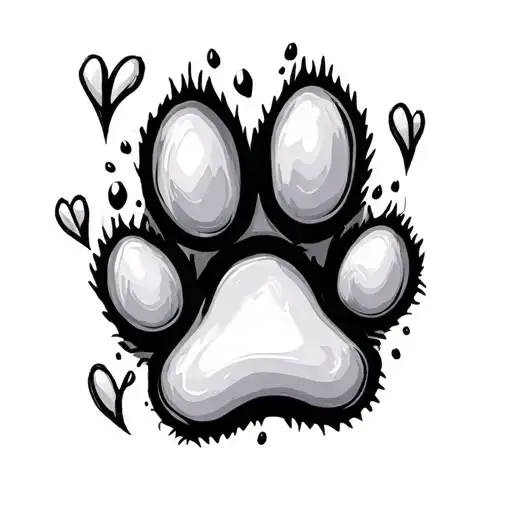 pet paw print tattoo design idea