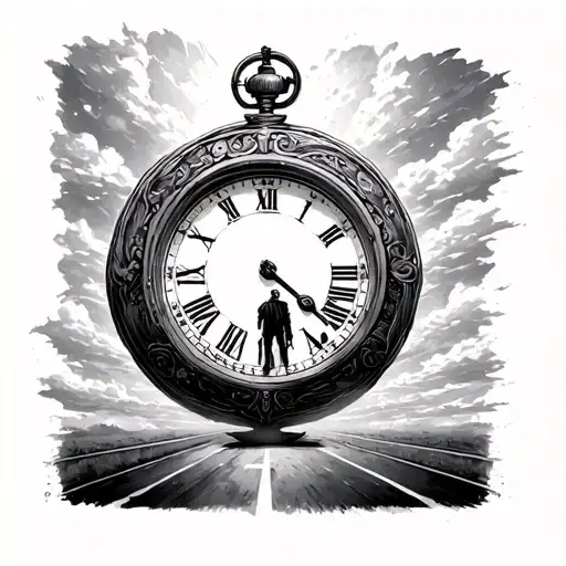 I take a step, I take a second The road under my feet, the sky above my head Moving confidently like the hands on a clock tattoo design idea