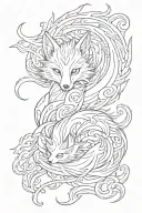 nine-tailed fox tattoo design idea