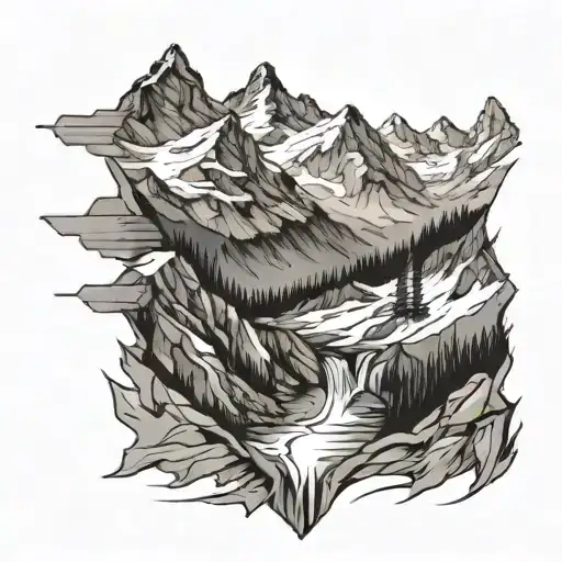 swiss alps tattoo design idea