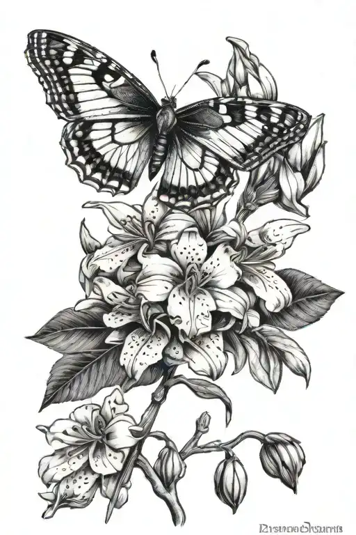 butterfly bush iris flowers nursing log memorial tattoo tattoo design idea