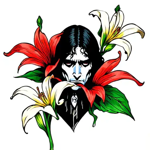 SEVEUS SNAPE WITH A LILY FLOWER tattoo design idea