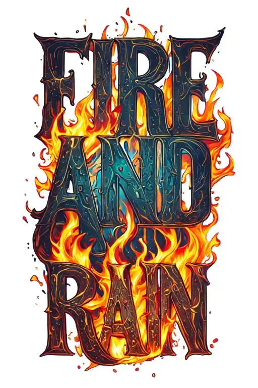 "Fire and Rain" Fire and Rain tattoo design idea
