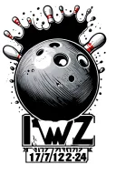 "IWZ 1/17/57 11/23/24" bowling ball hitting tattoo design idea