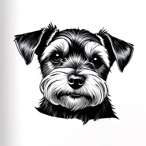 mini schnauzer fine tattoo design idea