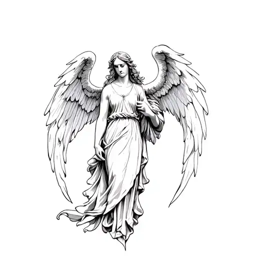 biblically accurate angel tattoo design idea