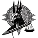 Anubis with Libra tattoo design idea