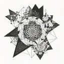 A minimalist tattoo of a sacred geometry pattern inspired by religious iconography tattoo design idea