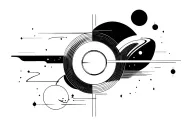 surrealism space tattoo design idea