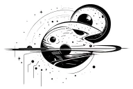 surrealism space tattoo design idea