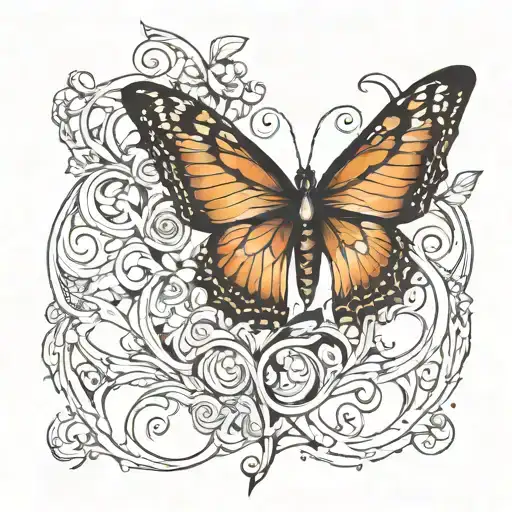 infinity and butterfly wings tattoo design idea