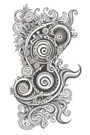 psychedelic arm cuff tattoo design idea