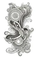 psychedelic arm cuff tattoo design idea