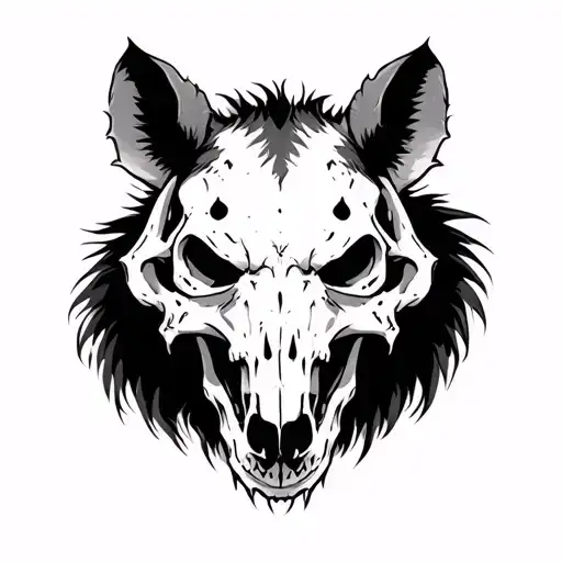 Animal skulls, animal demon, hyena tattoo design idea