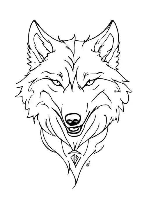 wolf music gaming anime tattoo design idea