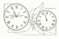 time flies tattoo design idea