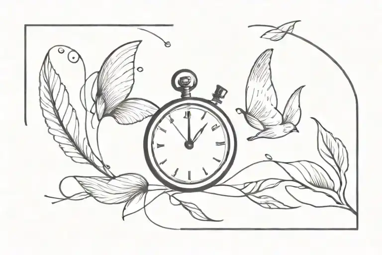 time flies tattoo design idea