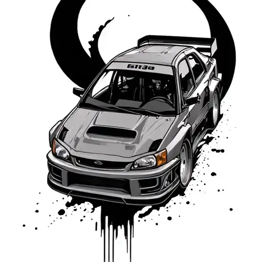 impreza gt 555 rally car off road tattoo design idea