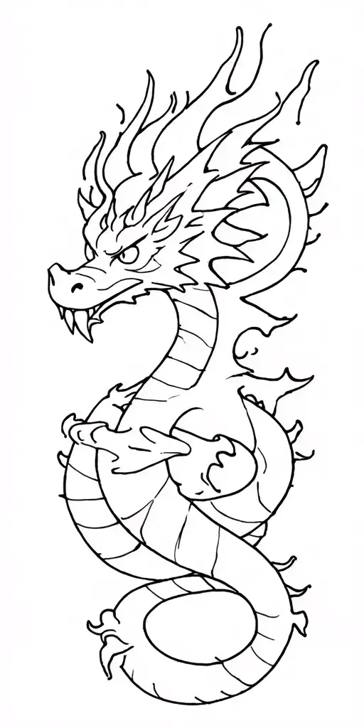 Fire dragon wrapped tattoo design idea