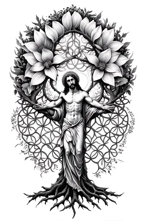 Flower Of Life tree of life gemini and jesus tatoo degion in meaning tattoo design idea