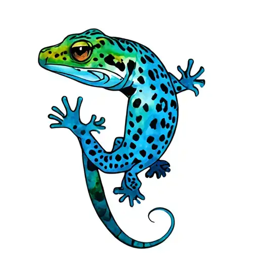 leopard gecko tattoo design idea