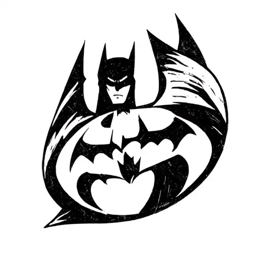 Batman symbol incorporated tattoo design idea