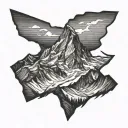 matterhorn mountain range silhouette tattoo design idea