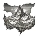 matterhorn mountain range silhouette tattoo design idea