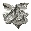 matterhorn mountain range silhouette tattoo design idea