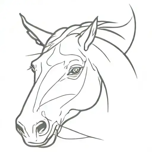 horse's head from the front tattoo design idea