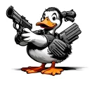 Donal Duck with guns tattoo design idea