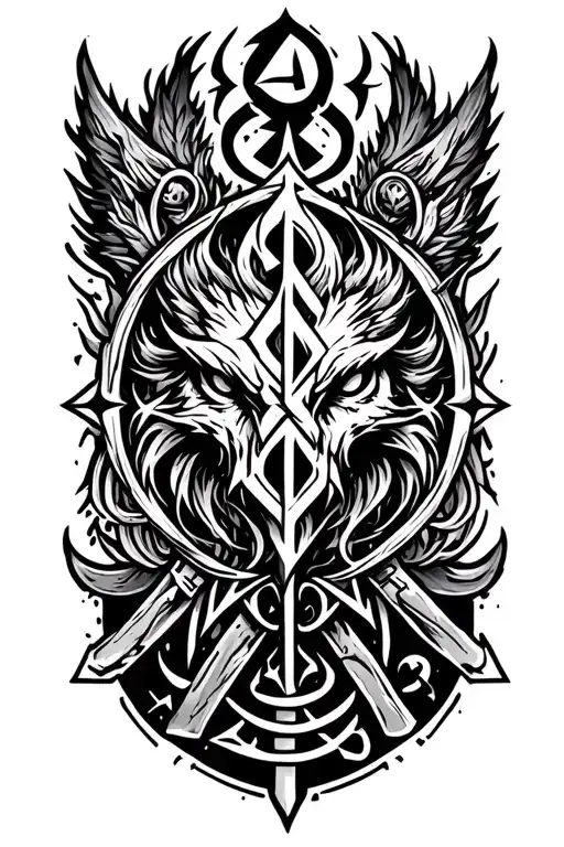 nordic runes tattoo design idea