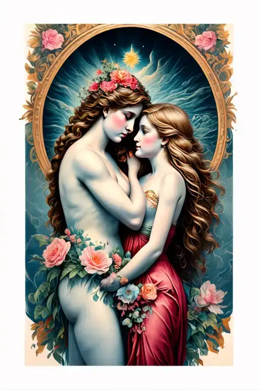 eros and psyche embrace tattoo design idea