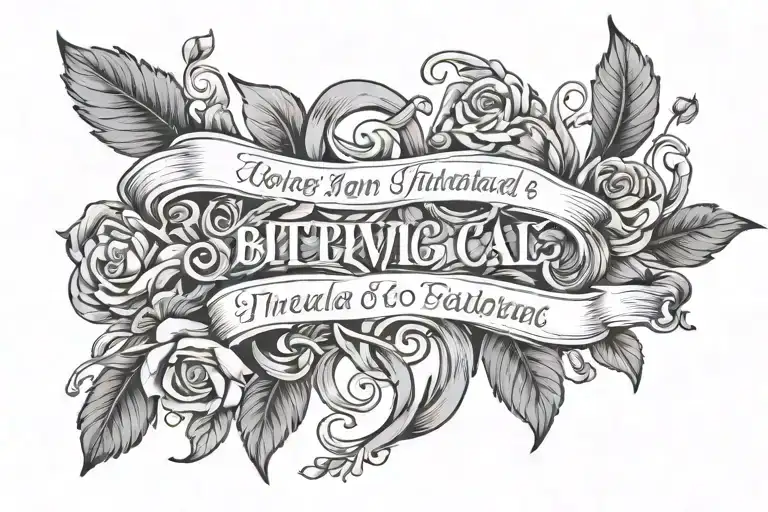 biblical quote intertwined tattoo design idea