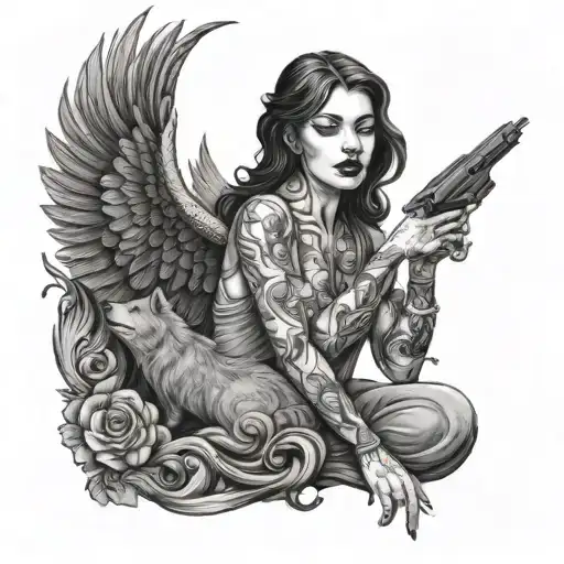 And I sound like an infant Feeling like the very last drops of an ink pen A greater woman stays cool But I howl like a w tattoo design idea