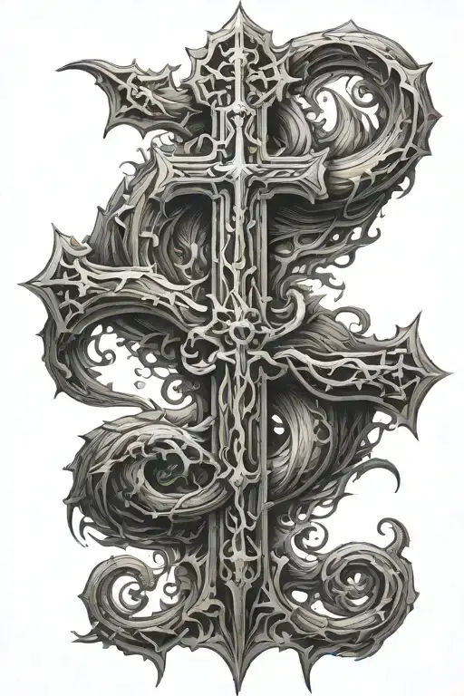 leviathan cross tattoo tattoo design idea