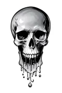 skull leaking hour glass tattoo design idea