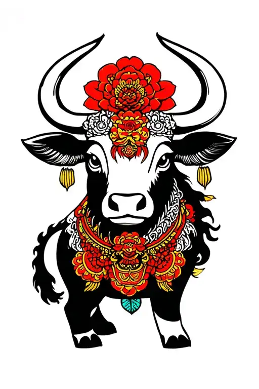 ox Chinese zodiac tattoo design idea