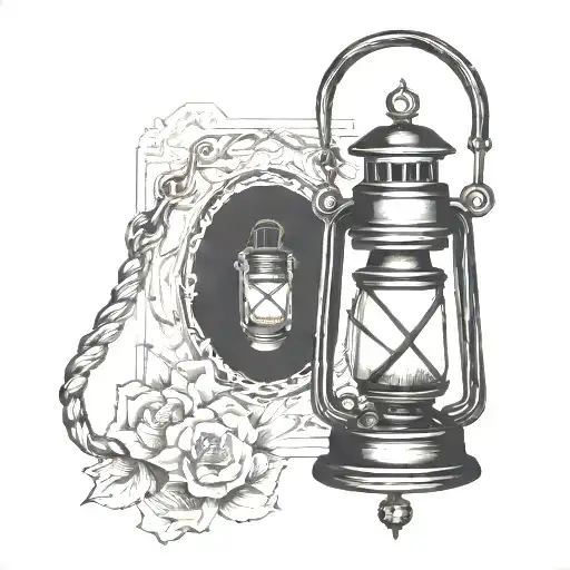 oil lantern tattoo design idea